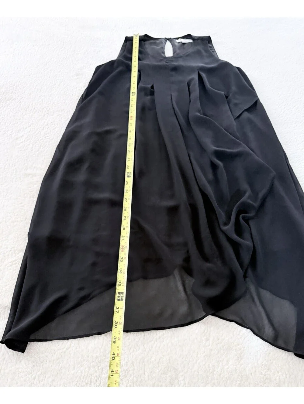 BCBGeneration Women’s Black Chiffon Midi Dress Size M Sleeveless Cocktail Party